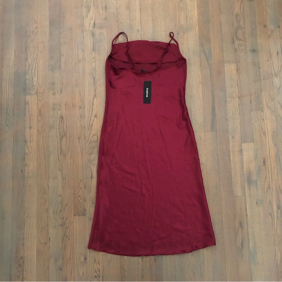 Bebe Solid Satin Bias Camisole - Burgundy - Size S - Picture 4 of 6